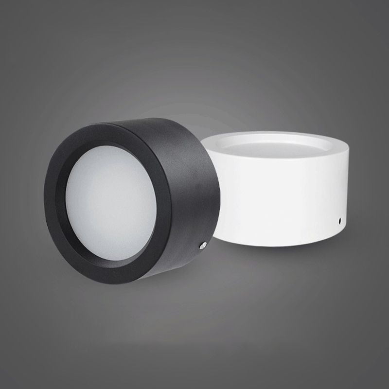 Plafonnier LED de forme cylindrique en fer moderne, 1 lumière, montage encastré pour couloir d'allée