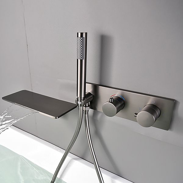 Bathroom Tub Spout Waterfall Wall Mounted Fixed Bathtub Faucet with Hose