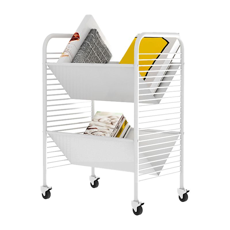 Glam Open Back Bookshelf Standard Metal 2 Shelves Bookcase for Home Office