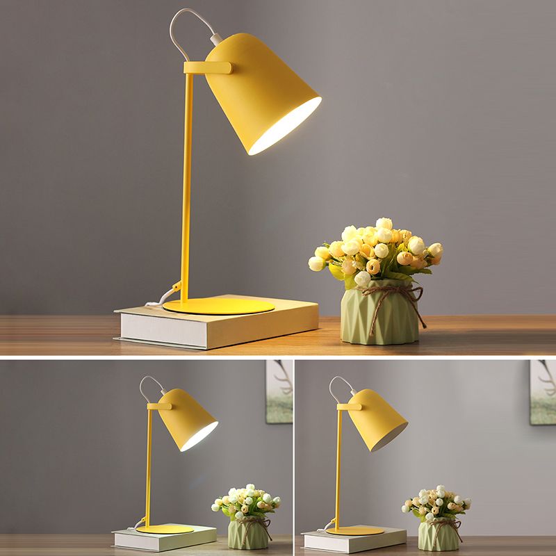 Lampada da tavolo da tavolo da tavolo in stile da 13,7 "sfumatura a campana in metallo semplicità di lettura di lettura per camera da letto