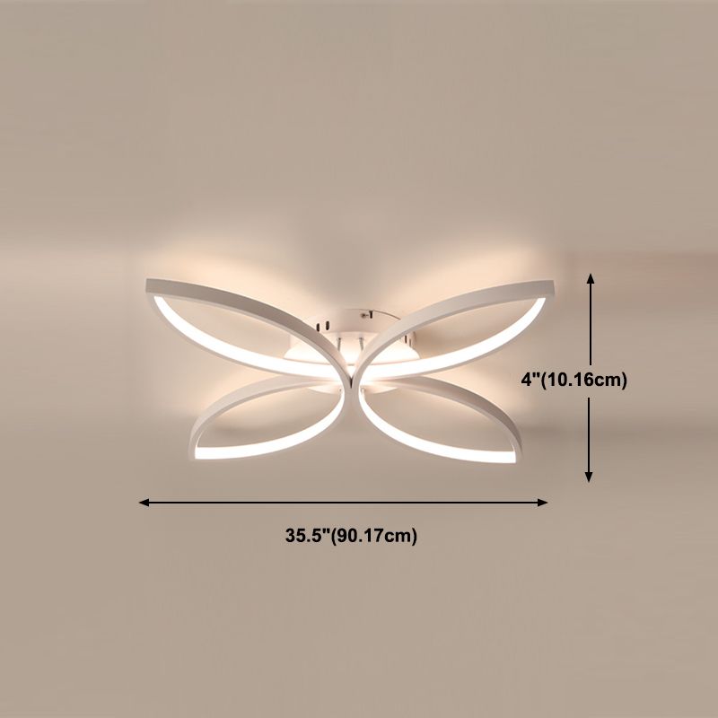 Tombre geométrico de metal Flush Luz de techo moderno 4 luces Flejado de montaje en blanco en blanco