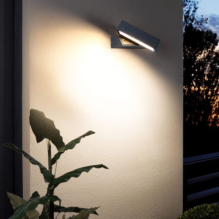 Modern Aluminum Wall Light Cube Black Rotatable LED Wall Washer for Outdoors