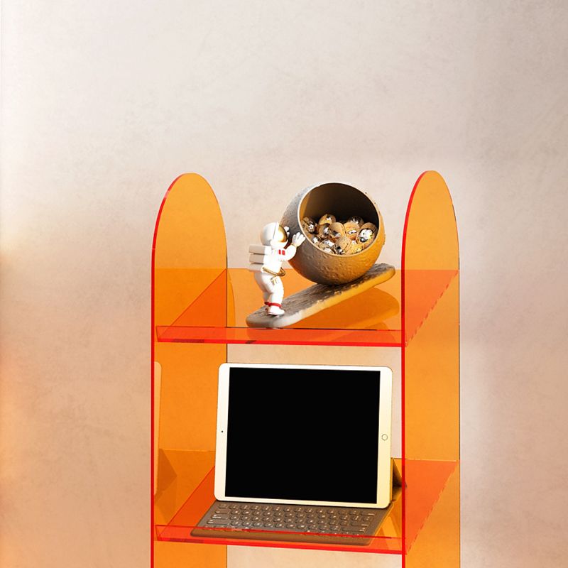 Modern Style Bookshelf Open Back Standard Acrylic Bookcase with Shelves