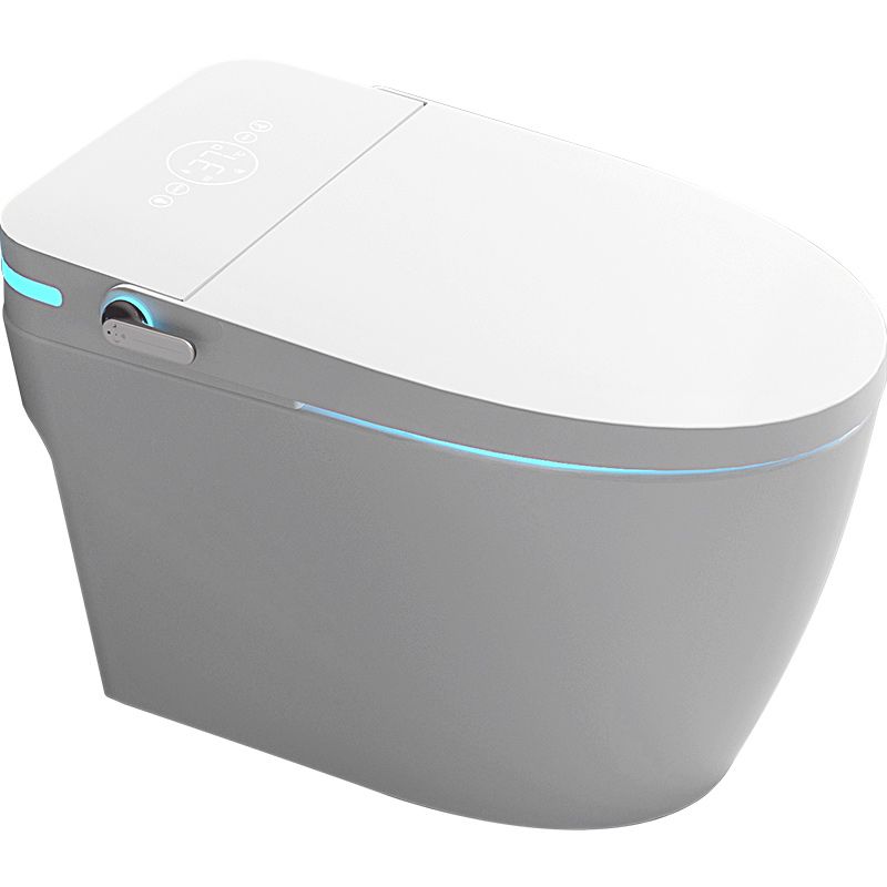 Foot Sensor Contemporary Plastic Bidets White Elongated Smart Toilet