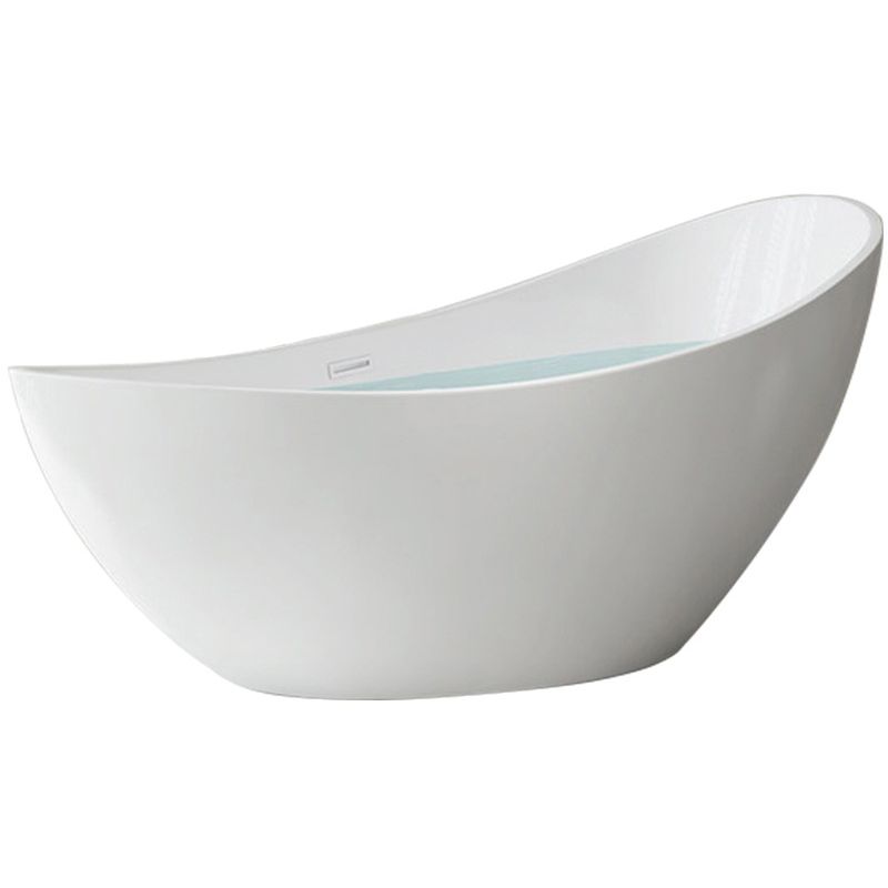 Oval Flat Bottom Soaking Bathtub Antique Finish Modern Bathtub (Board not Included)