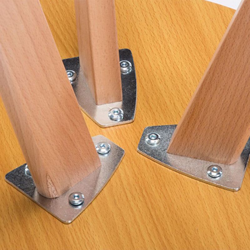 Round Wood Top End Table Contemporary Tripod Sofa Side End Table in Natural/White