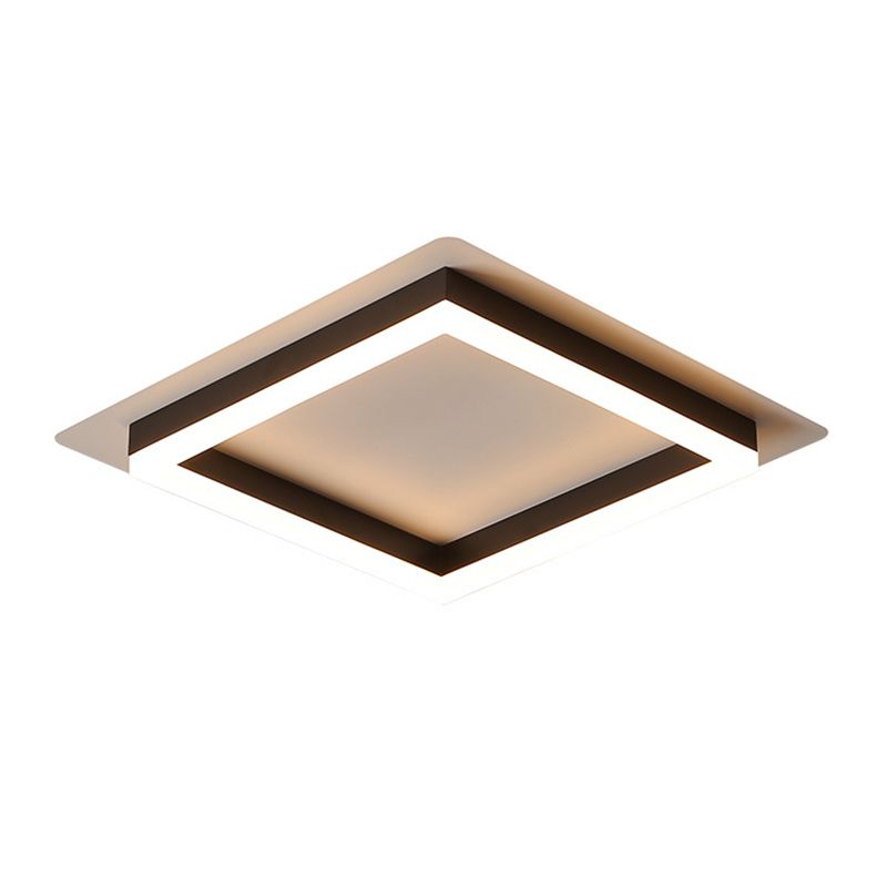 Square Flush Mount Modern Metal Flush Ceiling Light Fixture for Bedroom