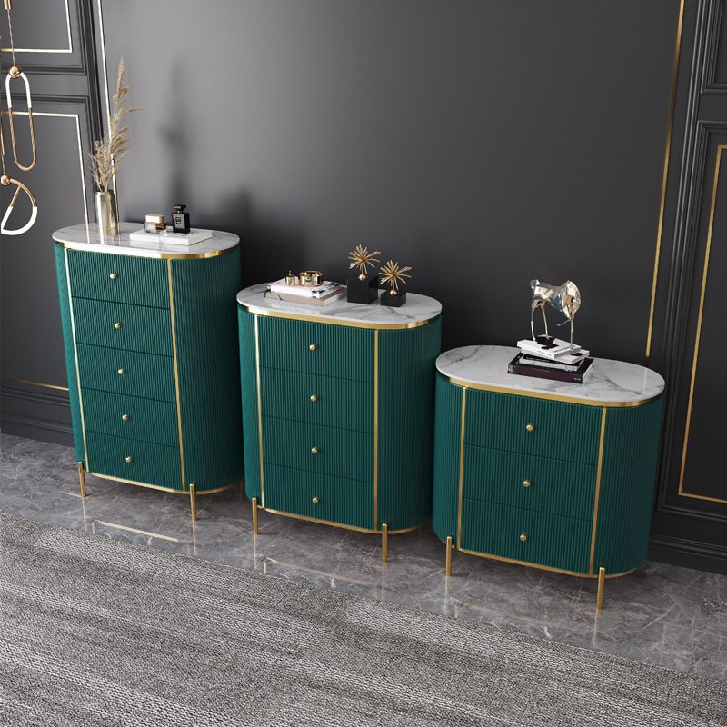 Glam Stone Bedroom Chest 16" Wide Storage Chest with Drawers