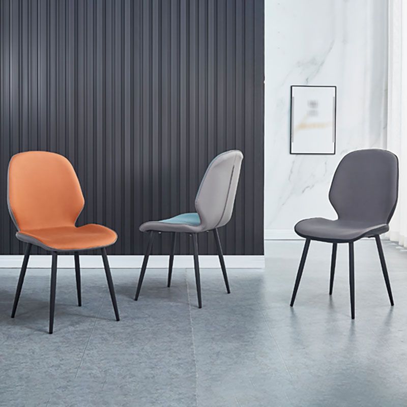 Sillas de comedor de cuero sintético de estilo industrial, silla con respaldo sólido para cocina