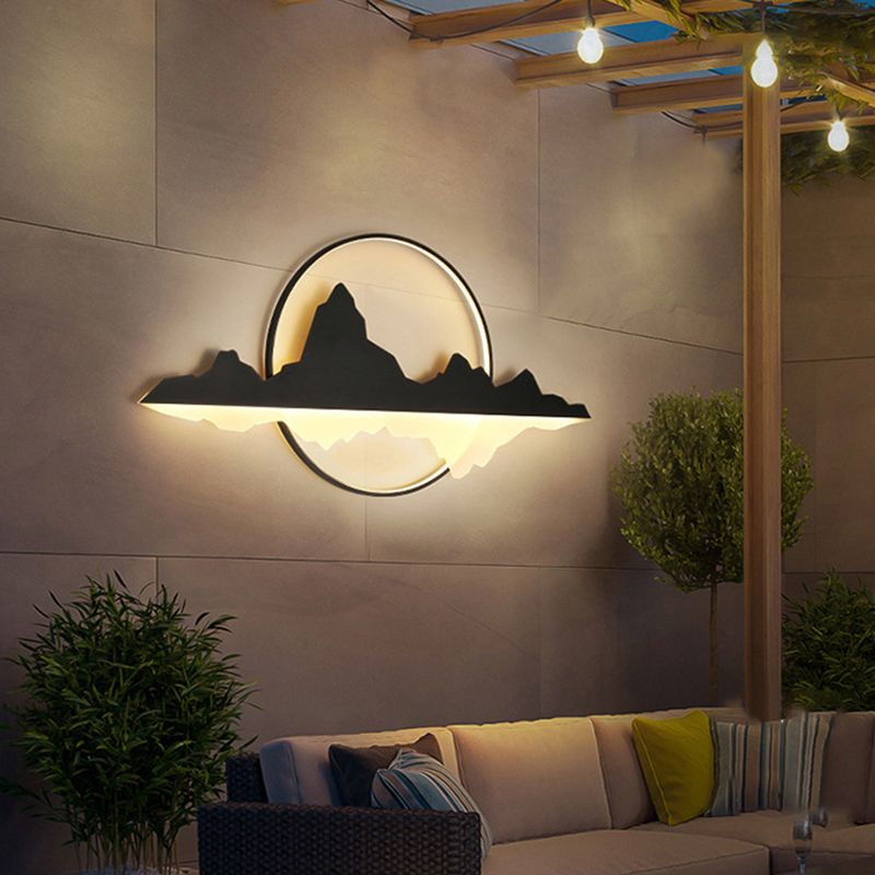 Modern Unique Shape Wall Sconce Lighting Metal Wall Sconce in Black Finish