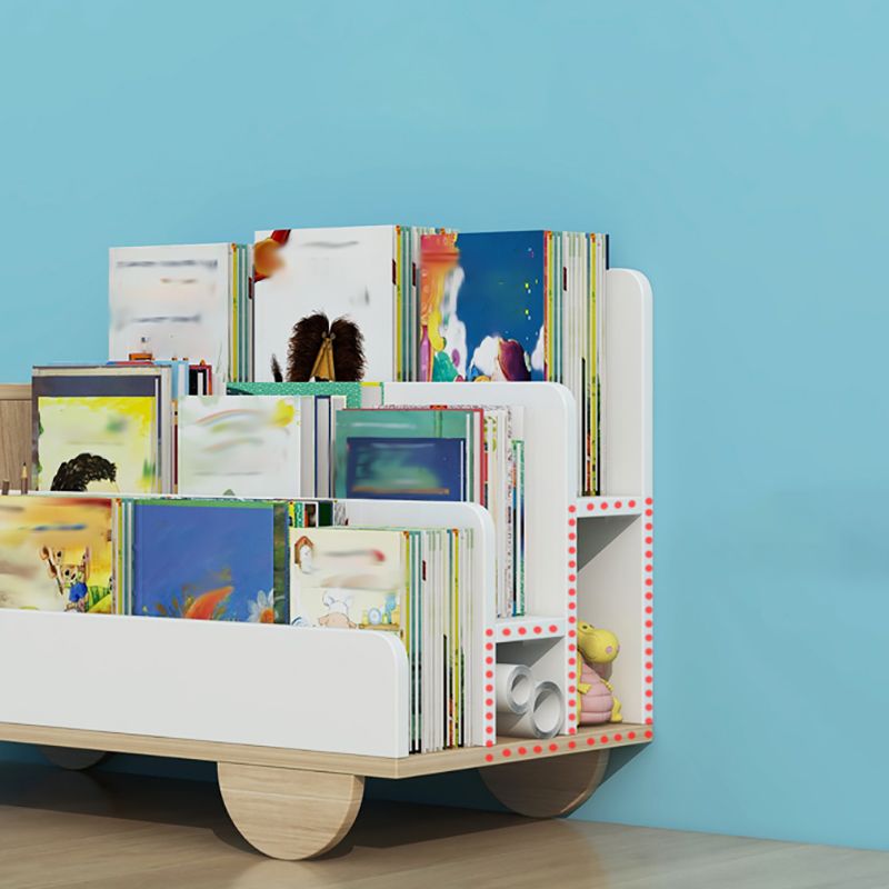 Modern Closed Back Bookshelf Freestanding Car Themed Bookcase