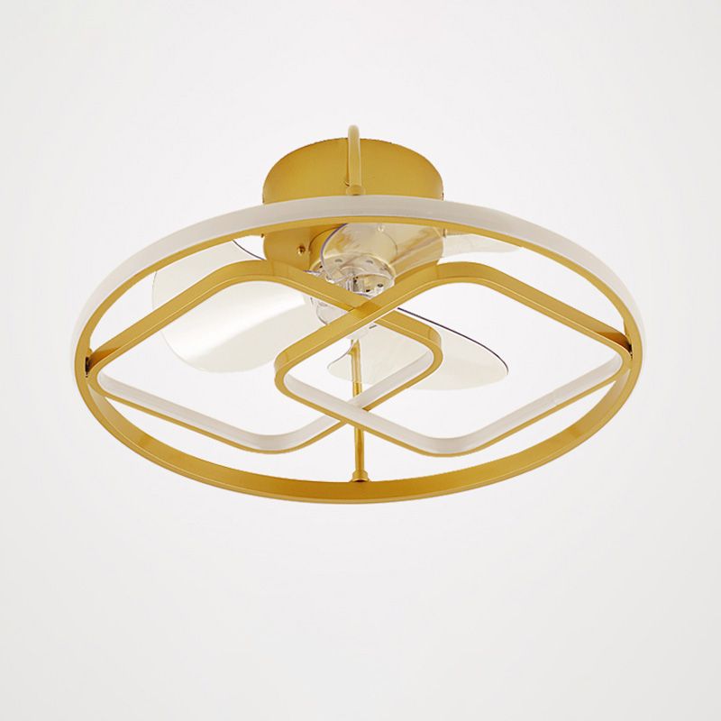 Minimalistische kreisförmige Deckenventilator Leuchte Acryl Schlafzimmer LED LED LEMI BUSH MOUNT LAUT