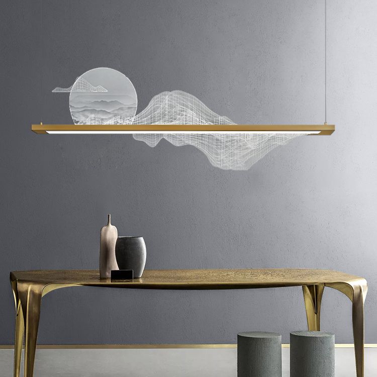 Luces colgantes colgantes de metal lámparas colgantes lineales modernas para el comedor
