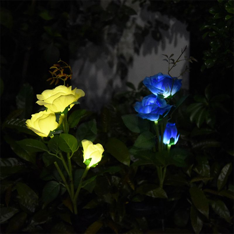 Rose Bouquet LED Lawn Lighting Decorative Plastic Courtyard Solar Landscape Light