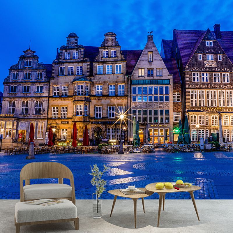 Schöne Bremer Stadtbild-Wandtapete in sanften Farben, feuchtigkeitsbeständig, Wanddekoration für den Raum