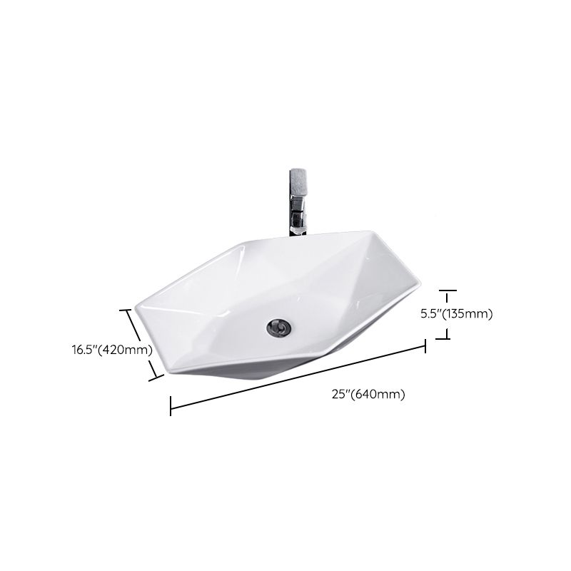 Modern Bathroom Sink Solid Color Porcelain Vessel Bathroom Sink