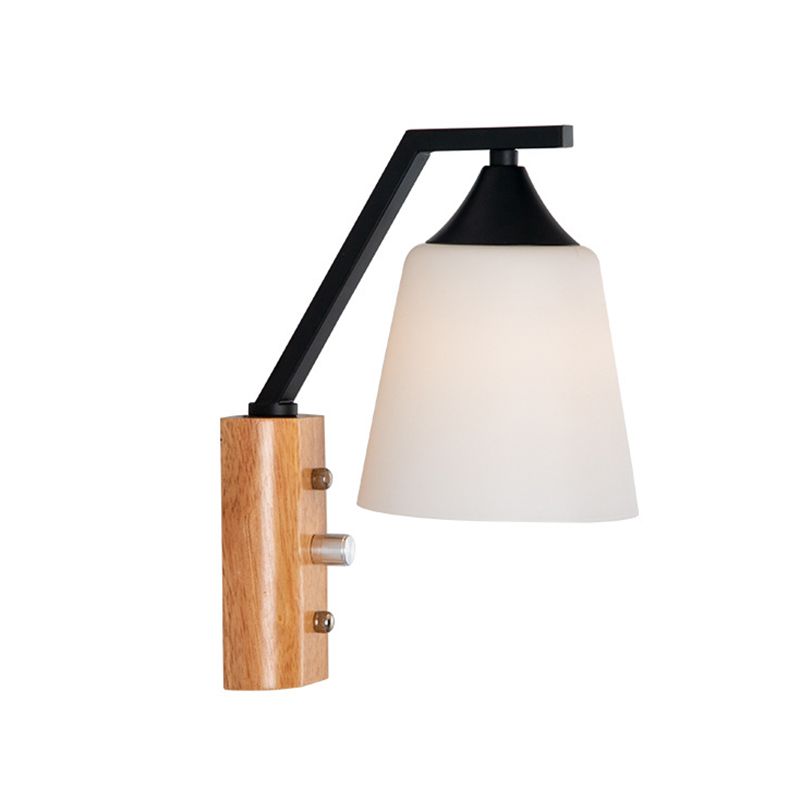 Wood Bath Vanity Lighting Modernism Black/White Light for Bathroom