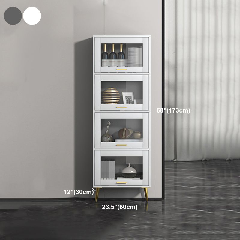 Modern Style Bookshelf Closed Back Shelf Bookcase with Doors for Office Home