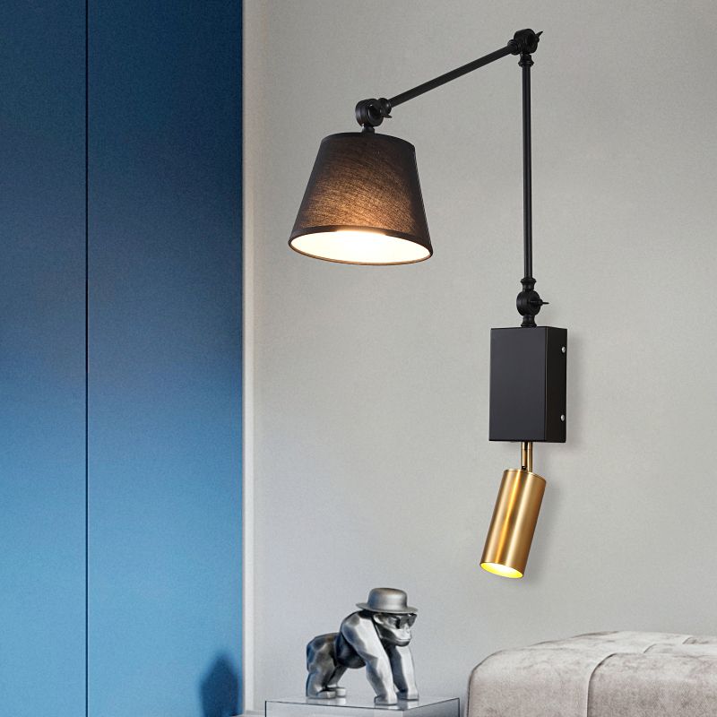 Style moderne mural léger tissu grad lampe applicable réglable pour chambre à coucher