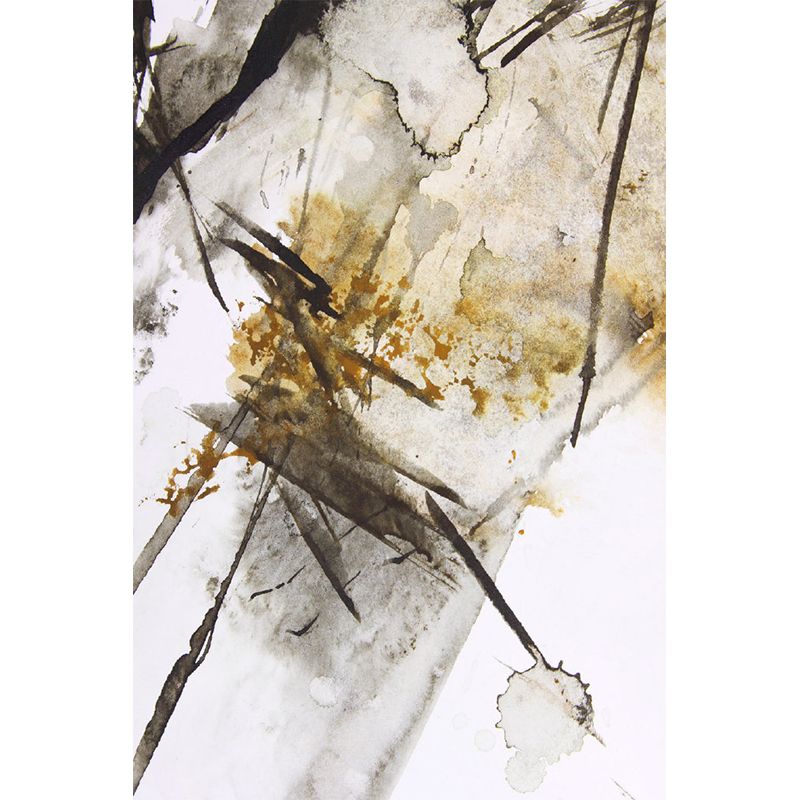 Artistry Abstract Scenery Murals Black-Yellow Stain-Proof Wall Covering for Living Room