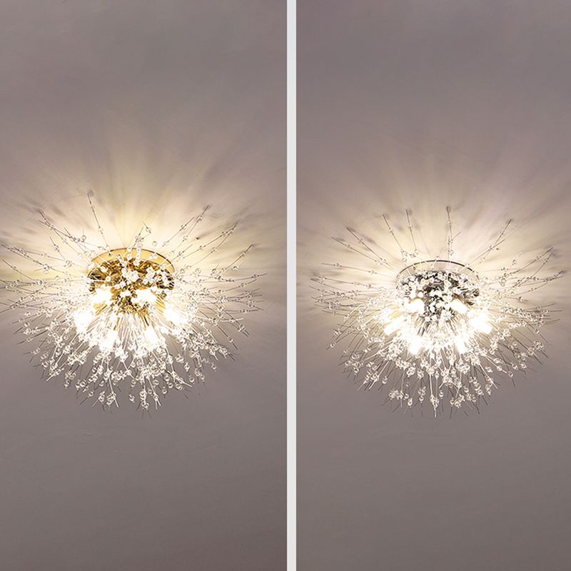 Contemporary Blossom Flush Light Fixture Crystal Flush Mount Lights for Bedroom