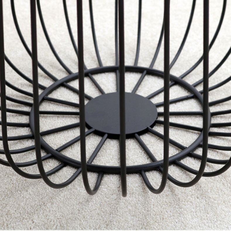 Mid-century Modern Iron Round Coffee Table, Frame Base Cocktail Table