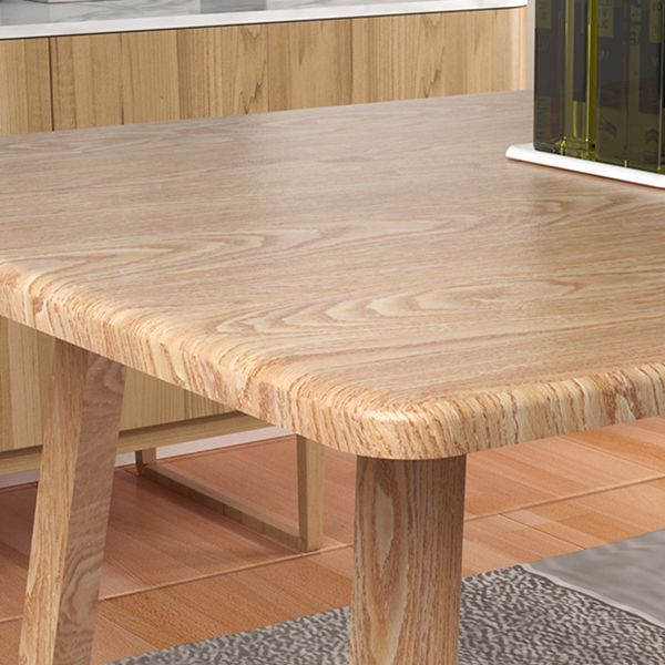 Contemporary Rectangular White and Walnut Wooden Dining Table with Double Pedestal
