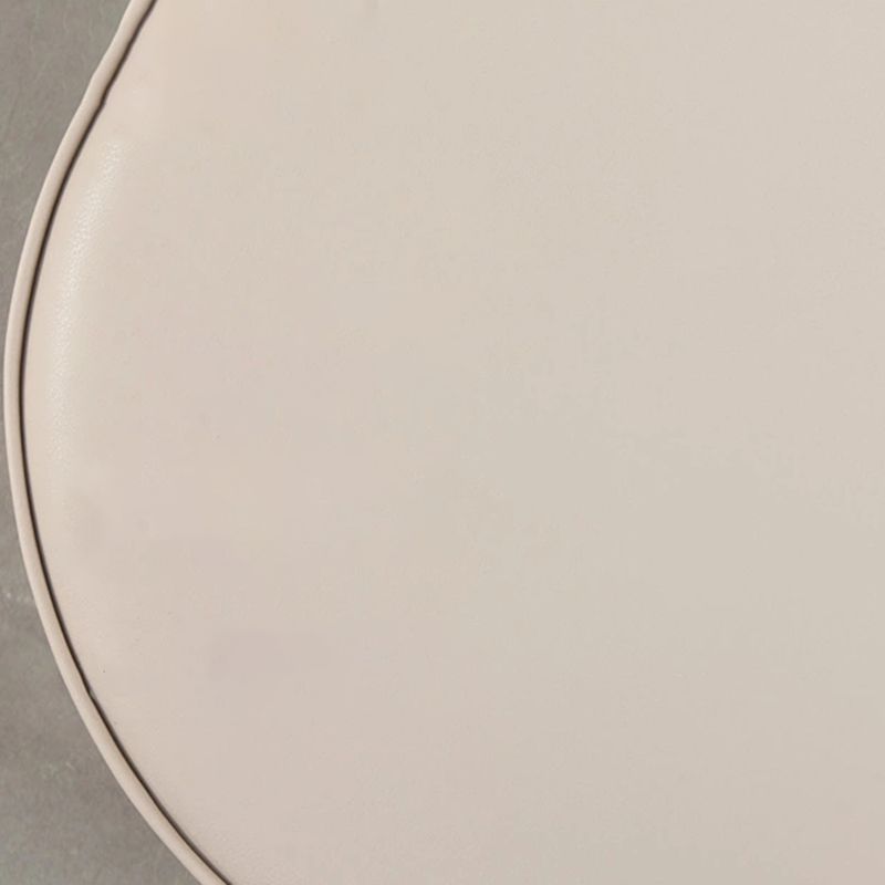 Modern Round Pouf Plain PU Leather Stain Resistant Boucle Ottoman