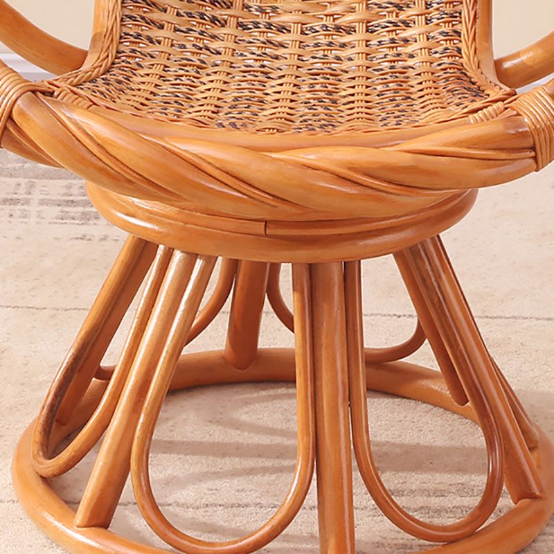 Tropical Natural Patio Dining Chair Rattan with Arm Single Chair