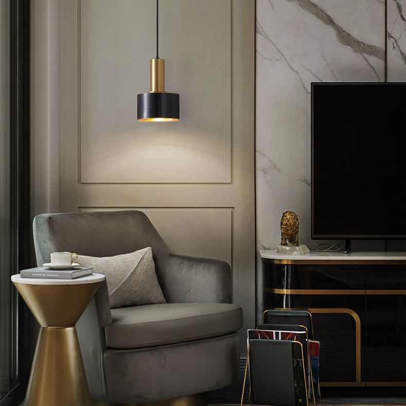 Lampada singola di lusso moderna a sospensione a sospensione cilindrica a sospensione per spazi interni