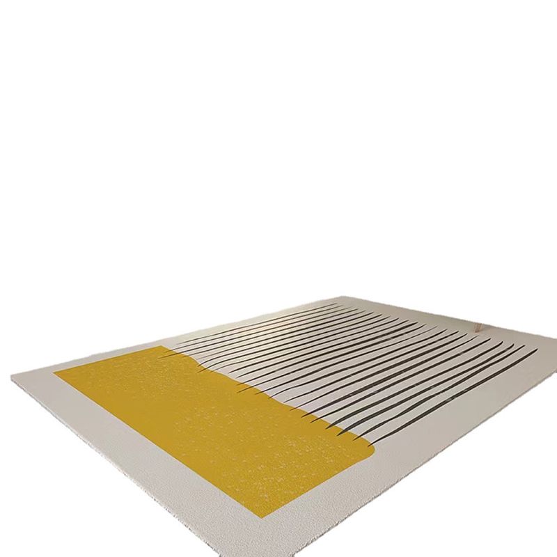Geometric Polyester Area Rug Polyester Stain Resistant Backing Indoor Rug