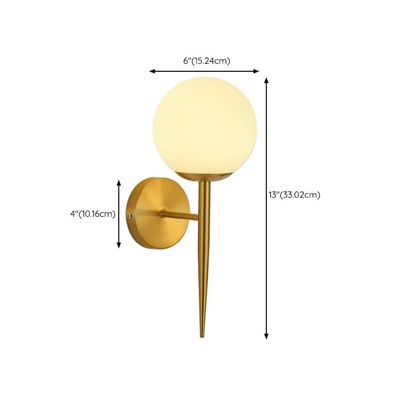 Modern Simple Vanity Light Ball Shape Vanity Lamp with Glass Shade for Bedroom