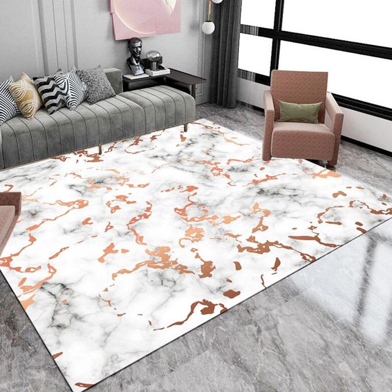 Simple Marble Surface Area Rug Contemporary Stylish Indoor Carpet Polyester Friendly Washable Rug for Home Decor