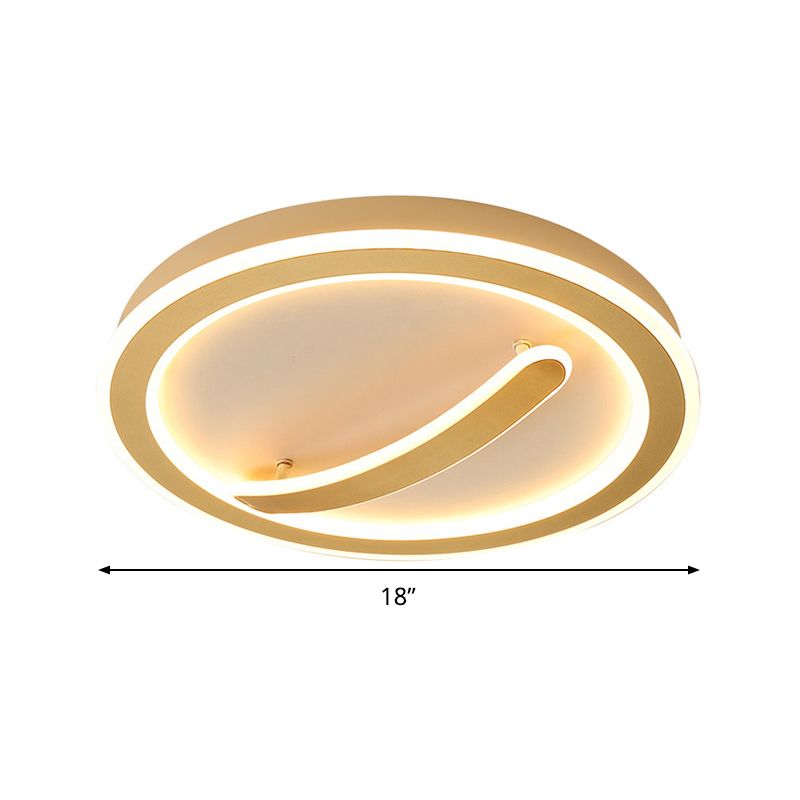 18"/20,5" breite runde Deckenleuchte, einfache Acryl-LED-Einbauleuchte in Gold/Schwarz und Weiß, warmes/weißes Licht/stufenloses Dimmen mit Fernbedienung