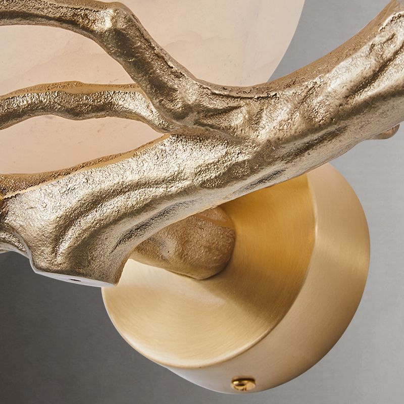 Glass Wall Light Sconces Modern 1-Light Shape Wall Light Fixtures for Bedroom