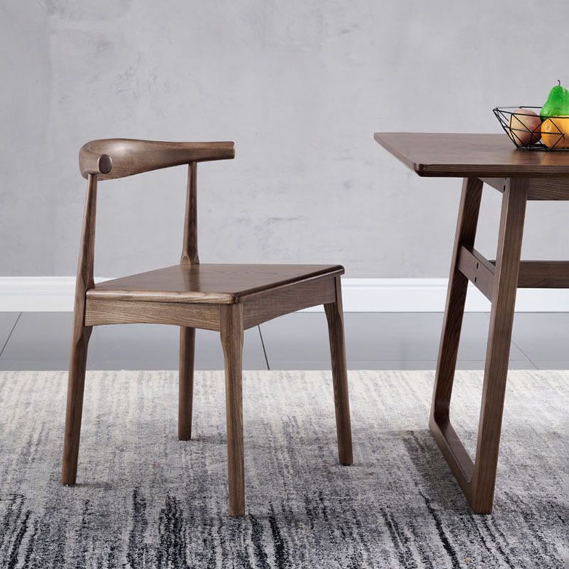 Silla lateral con respaldo abierto de estilo industrial para cocina, silla lateral de comedor de madera sin brazos