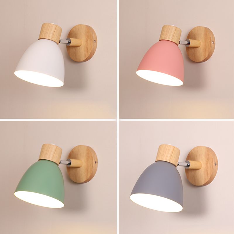 Prononi leggeri a parete in legno contemporanei con a parete a doppio cono a parete montata per camera da letto