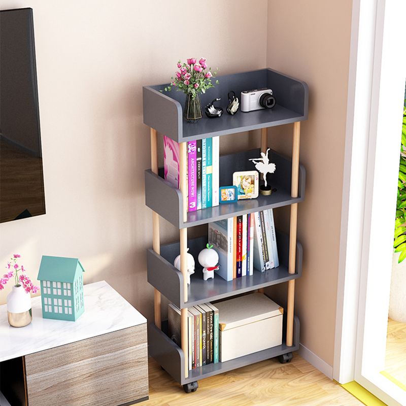 Contemporary Standard Shelf Bookcase Engineered Wood Vertical Bookcase