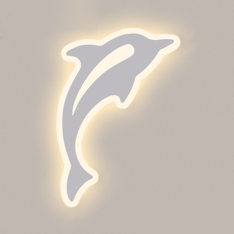 1-Light Wall Lighting Fixtures Modern Style Metal Wall Mounted Lights in White