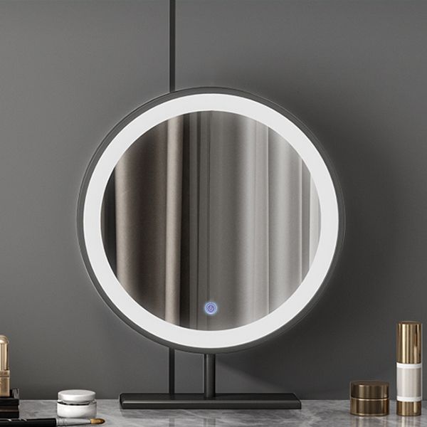 Gray Bedroom Lighted Mirror Vanity Makeup Dressing Table Set