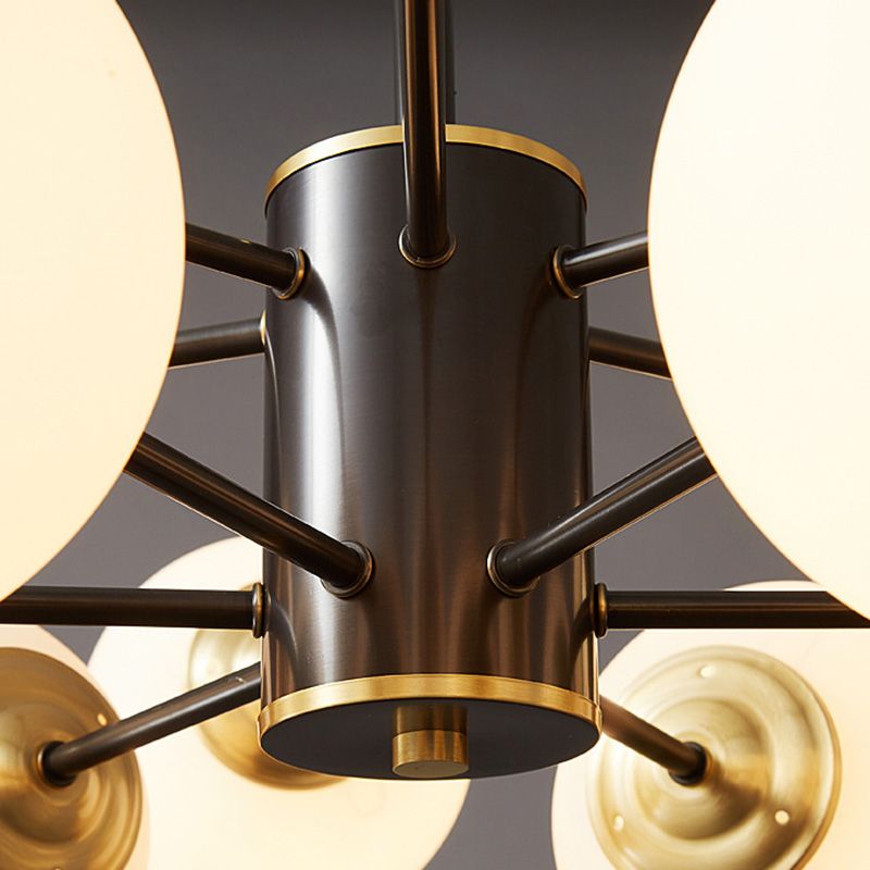 Industriële melkglas kroonluchter lampbol multi -lichten kroonluchter hangend licht