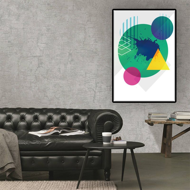 Art mural géométrique bloquant les couleurs, impression sur toile à Texture nordique pour atelier