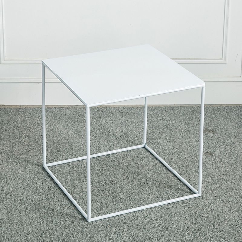 Mid-Century Modern Cocktail Table Metal Square Single Coffee Table