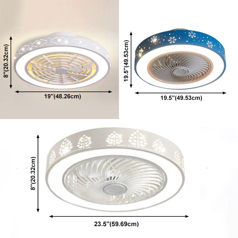 Nordic ausgehöhlte runde Lüfterlampe Metallic Schlafzimmer LED Semi Flush Deckenleuchte
