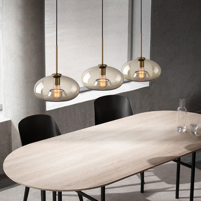 3 Lights Hanging Ceiling Lights Contemporary Glass Hanging Pendant Lights for Restaurant