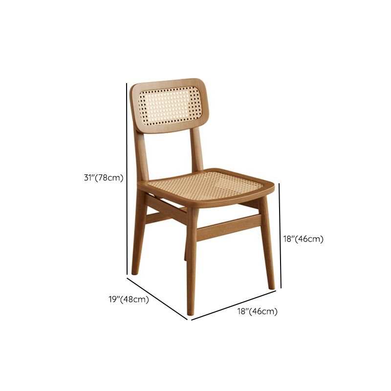 Modern Dining Set 1/5 Pcs Solid Wood Dining Table and Chairs in Brown