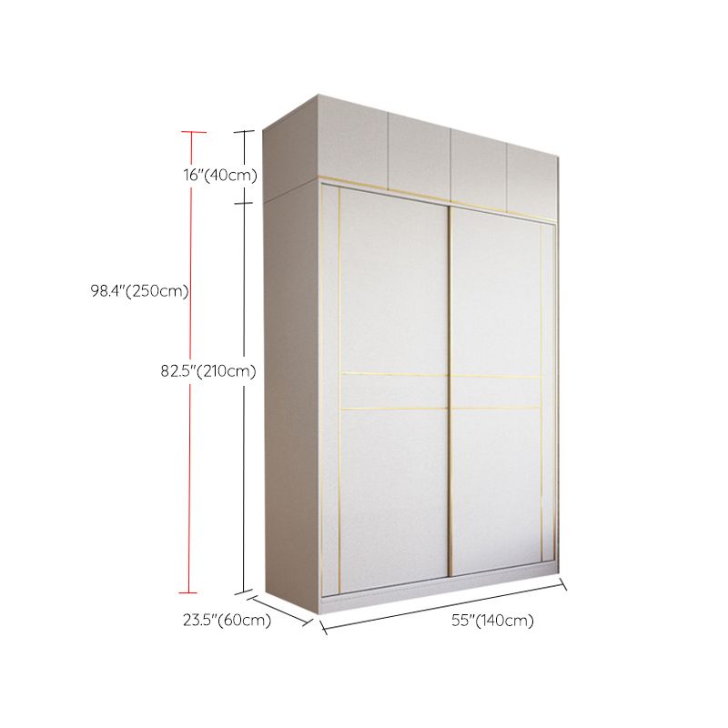 Sliding Wardrobe Armoire with Drawer Wooden Wardrobe Closet for Home