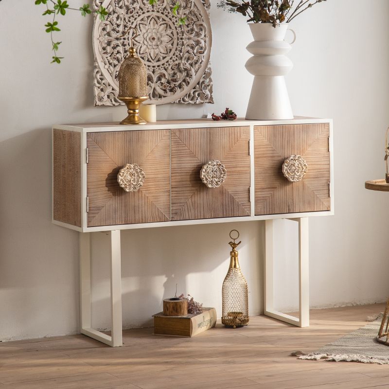 Industrial Standard Natural Accent Chest Distressed Wood Accent Cabinet