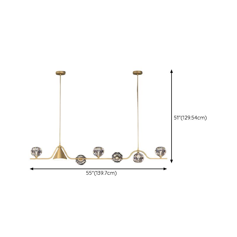 Modern Style Ball Shape Island Pendants Crystal Pendant Lights for Dining Room