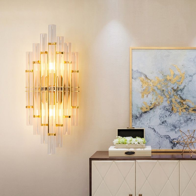 Modern Wall Sconce Light Simple Wall Light Fixture with Crystal Shade for Bedroom